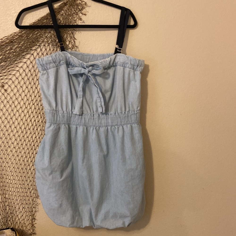 J. Crew Chambray Bubble Dress With Pockets & Adjustable Straps